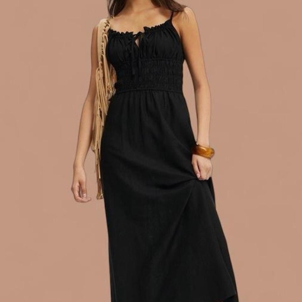 cotton on haven maxi dress black sz 4 nwot